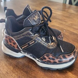 Michael Kors Kids' Black and Brown Sneakers Size 1